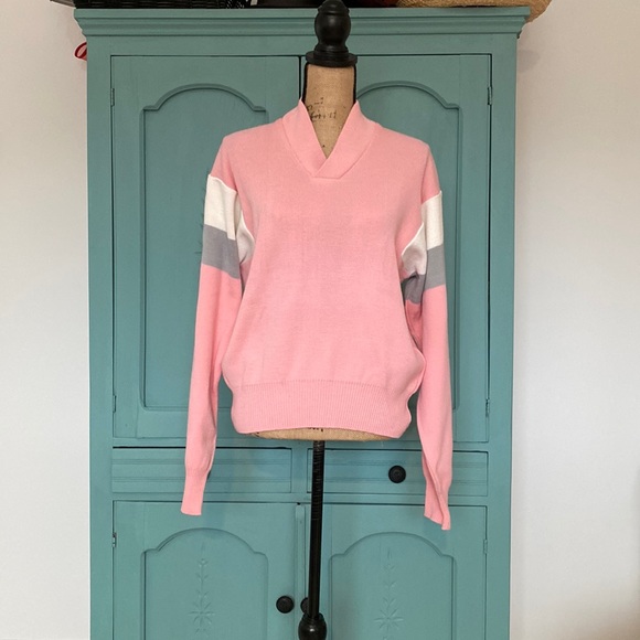 VTG Obermeyer Pink Ladies Ski Sweater. Large. Made in Hong Kong. - Picture 1 of 7